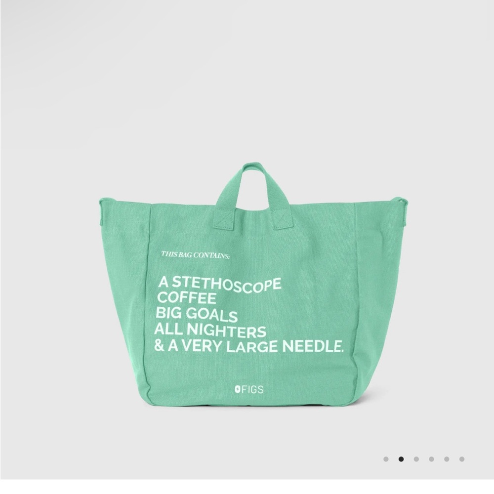 NWT NEW Figs color surgical green Rare scrubs tote hospital bag nurse doctor RN